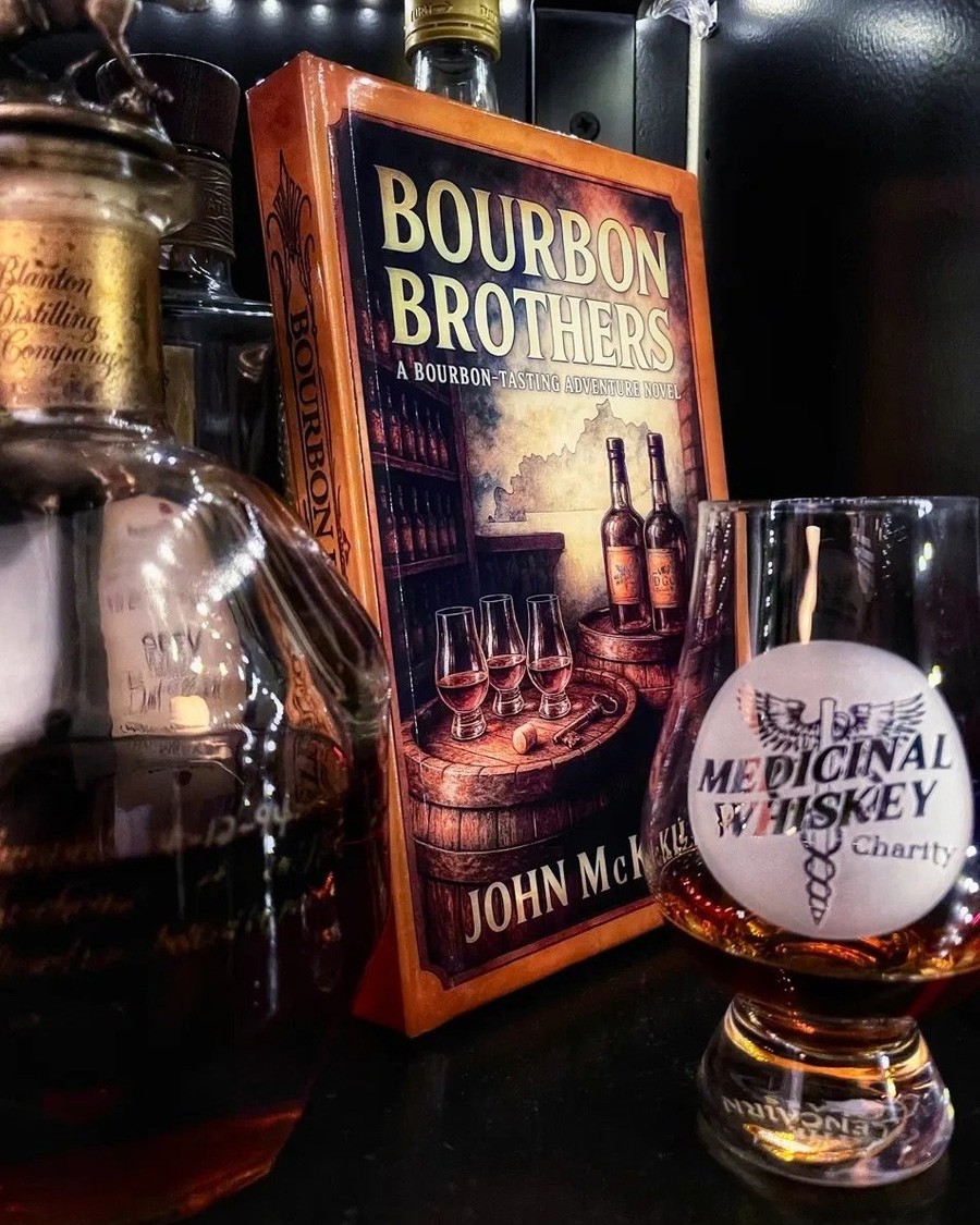 Bourbon Brothers Honey Barrel edition with Medicinal Whiskey Charity Glencairn
